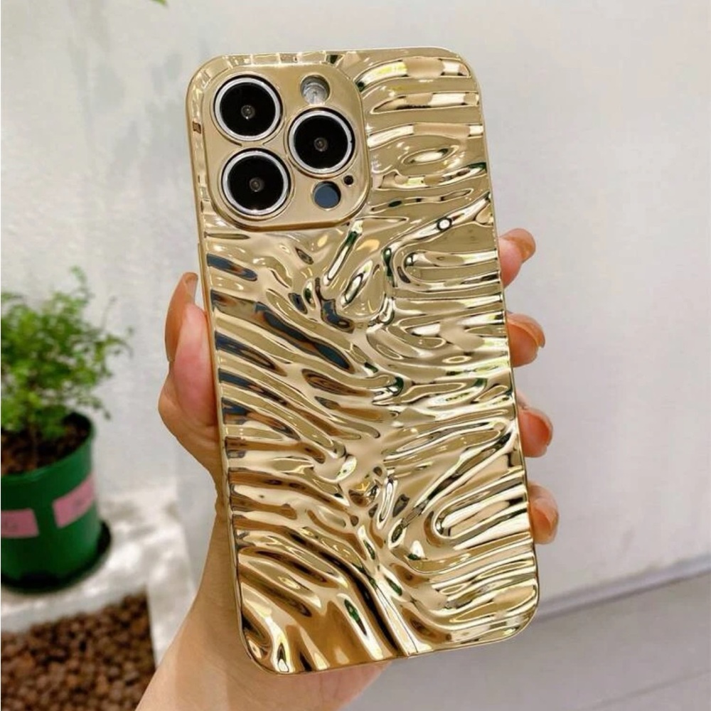 (Ios) Textured Phone Case Gold